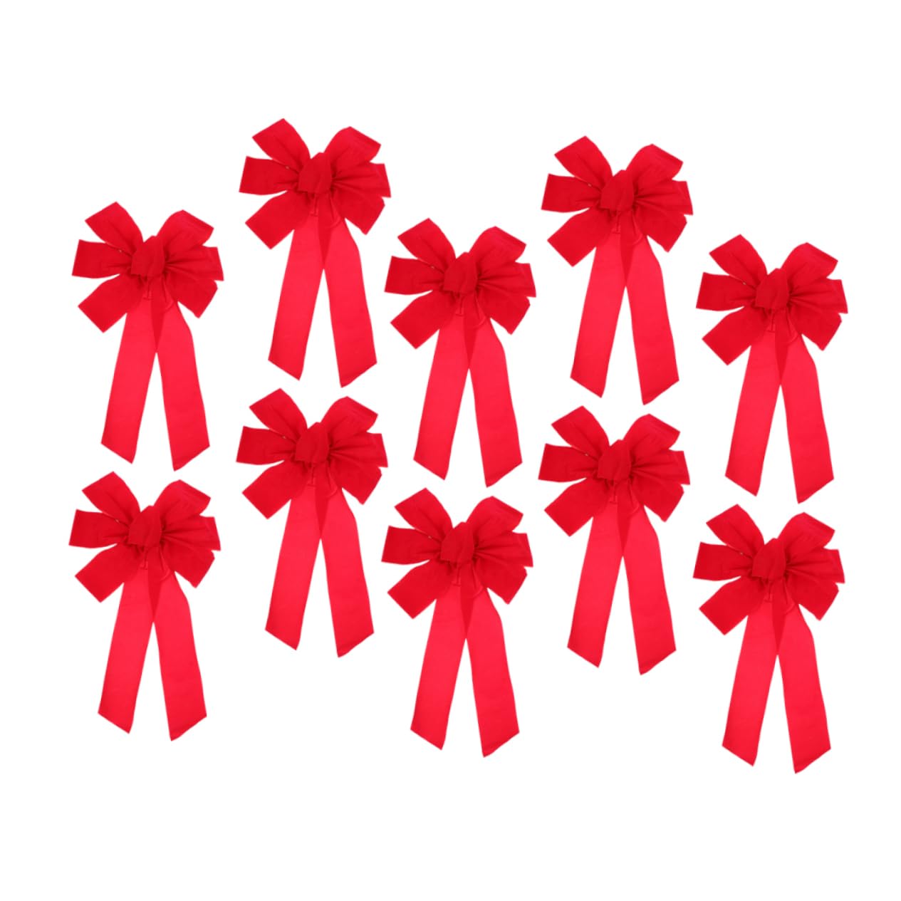 10piezas Lazos de Terciopelo Grandes para Boda Decoración Festiva Adornos de Puerta de Entrada Rojo Vintage