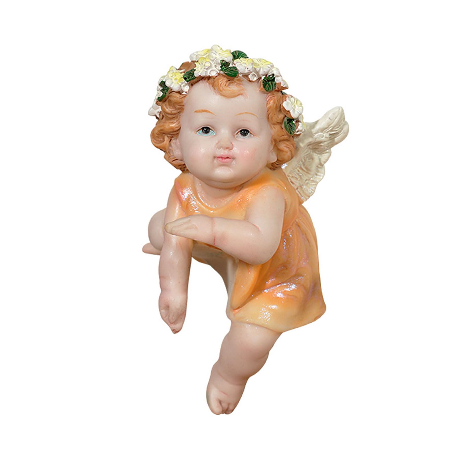 Kaeltsyn Adorable Resin Fairy Hanging Planter Decoration Potted Pendant Miniature Hanging Fairy Figurine Garden Planter Container Kids Nursery Deck