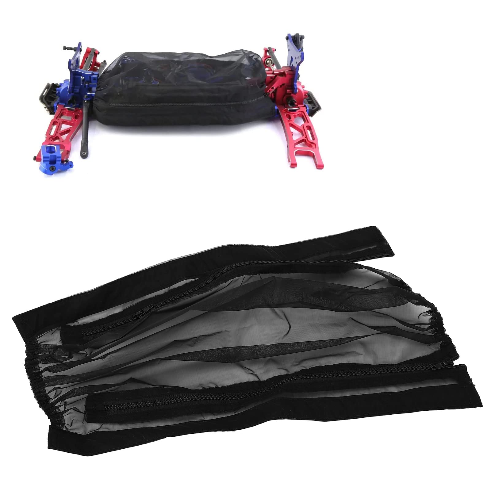 Socobeta RC Car Dust Cover,Waterproof Dustproof Full Coverage Black Mesh Nylon RC Car Chassis Cover Compatible with 1/8 SLEDG Toys Games - Image 4
