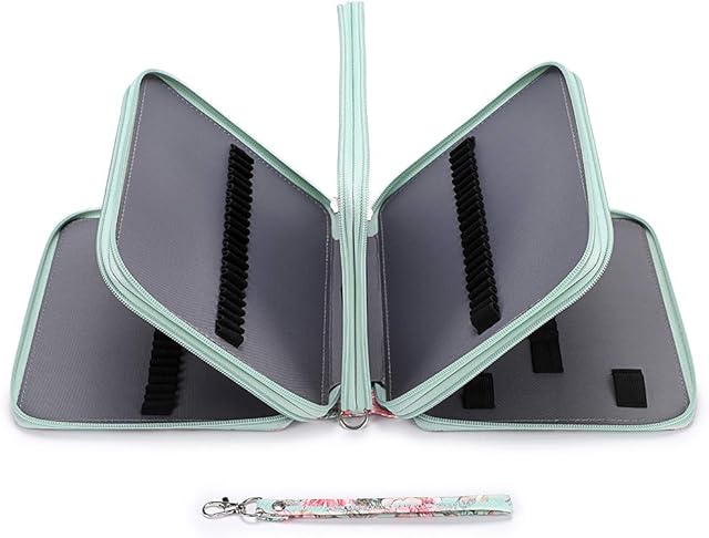 BSTKEY Multifunction 160 Slots Pen Pencil Case Holder - Large Capacity Pencil Bag Case, Students Stationery Bag, (Pencils and Accessories Not Included)(Rose)