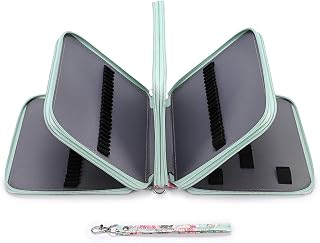 BSTKEY Multifunction 160 Slots Pen Pencil Case Holder - Large Capacity Pencil Bag Case, Students Stationery Bag, (Pencils and Accessories Not Included)(Rose)