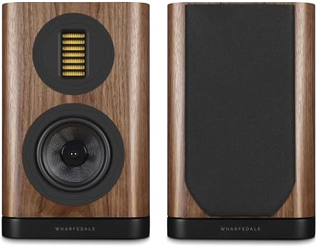 Wharfedale EVO 5.1 Bookshelf Speakers (Pair) – 5″ Woven Kevlar Woofer, 35 × 70 mm AMT Tweeter, Bass‑Reflex, Walnut (Walnut)