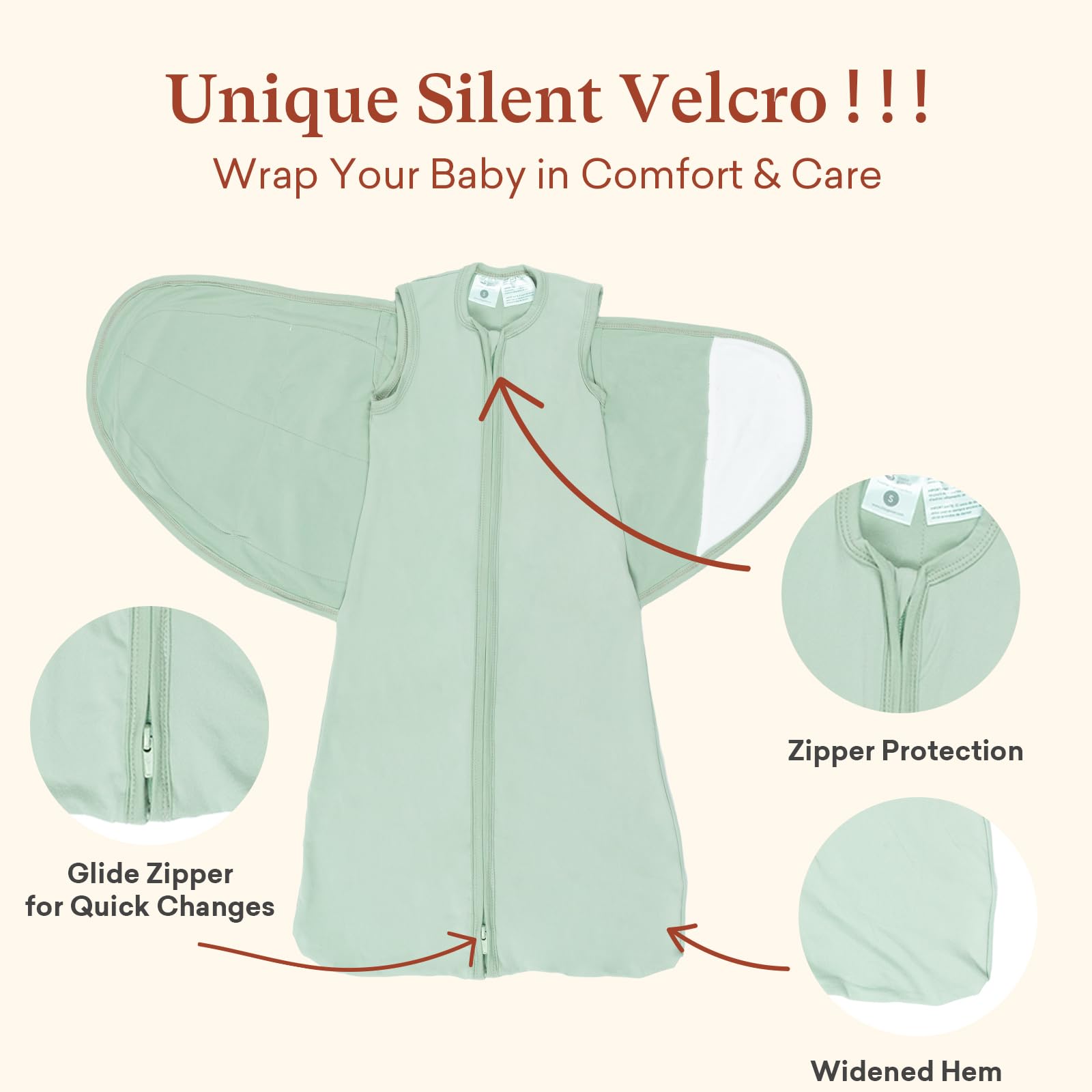 littogoose Swaddle Sleep Sack 0.5 TOG, 3-Way Adjustable Wearable Blanket for Infant and Newborns, Sleeping Bag for 0-6 Months