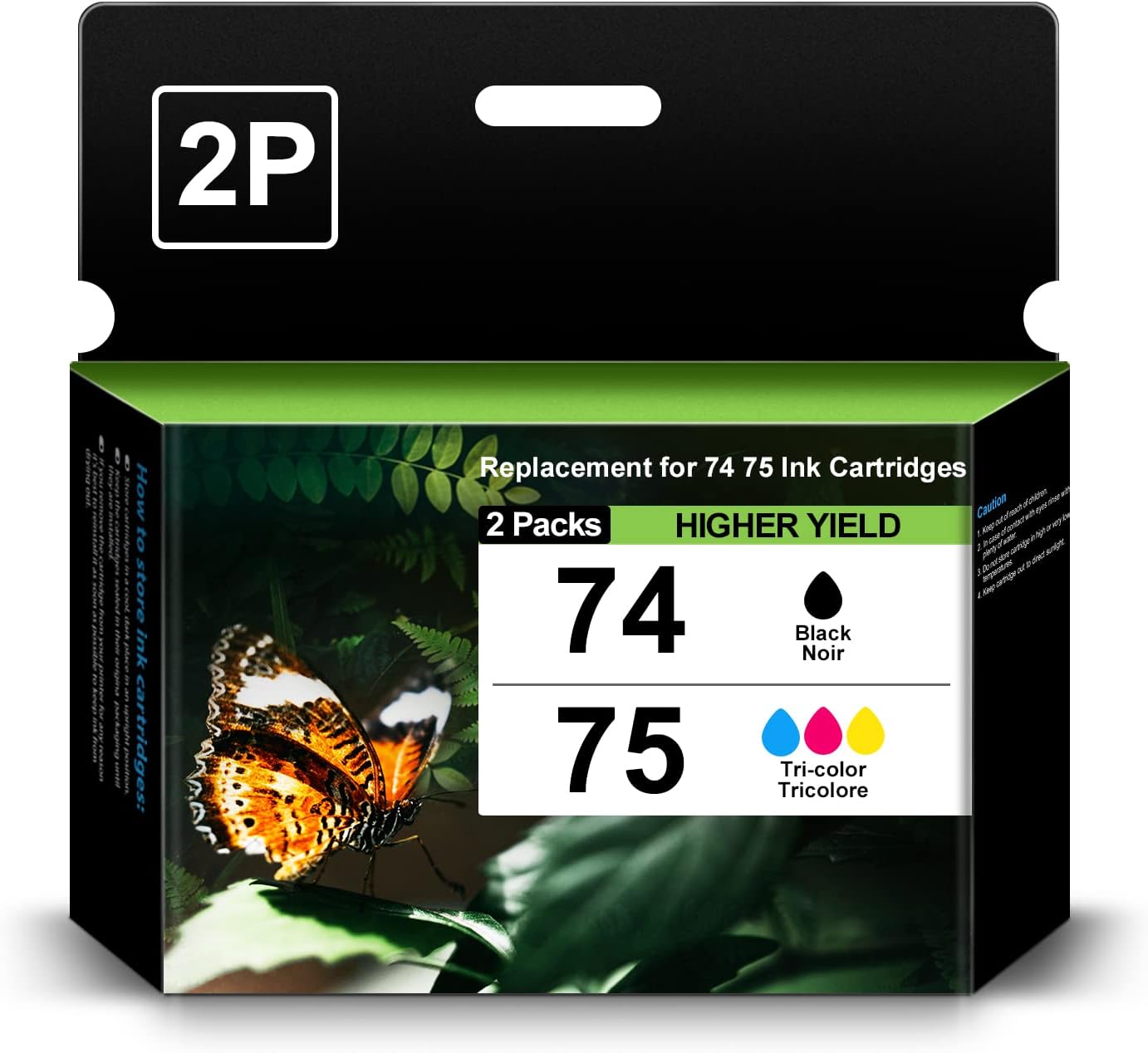 SHUPAN Remanufactured Ink Cartridge 74 75 Replacement for HP 74 75 Ink Cartridges Combo Pack CC659FN CB335WN CB337WN for for PhotoSmart C4480 D4280 D4260 C4440 J6480 C4280 Printer (1Black 1Tri-Color)
