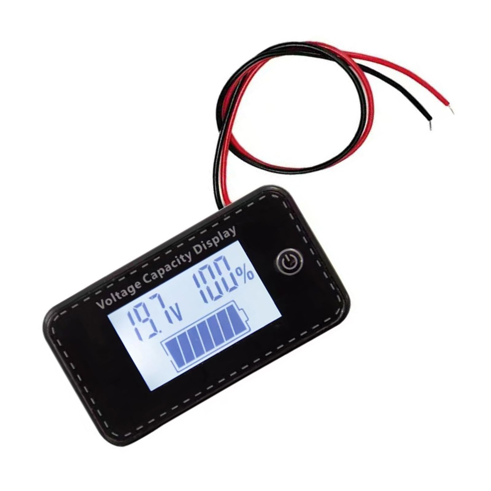 Jiingekk White 5-100V Battery Capacity Indicators, Dc5-100V Leads Acid Lithiums Battery Voltages Tester Charges Levels Indicators Power Meter Display