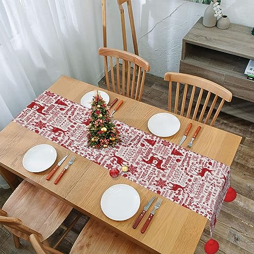 Chemin de table motif ours sauvage et cerf à offrir pour une décoration de Noël rustique