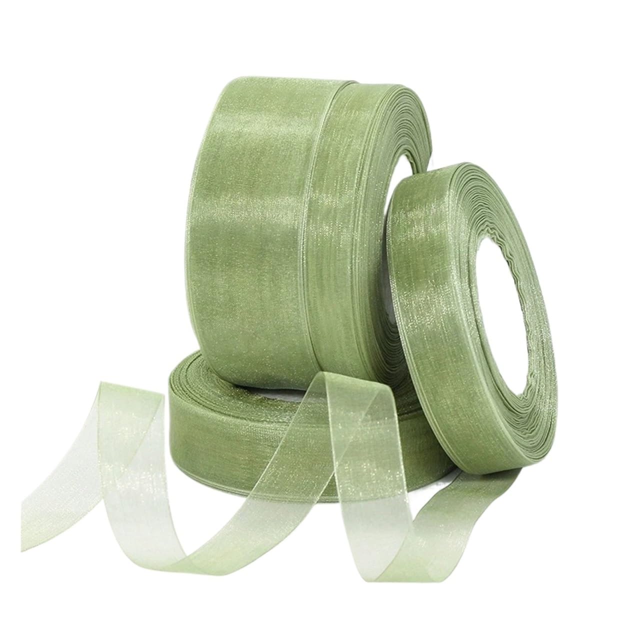 Lot de 5 rubans en mousseline de soie transparente pour emballage cadeau, décoration de bouquets de mariage, couronne de fête pour emballage cadeau, décoration de vacances