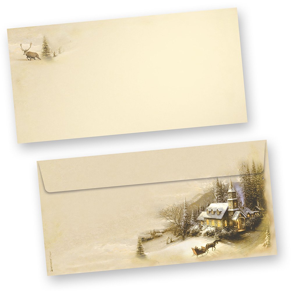 Weihnachtsbriefpapier Winteridylle 100 Sets