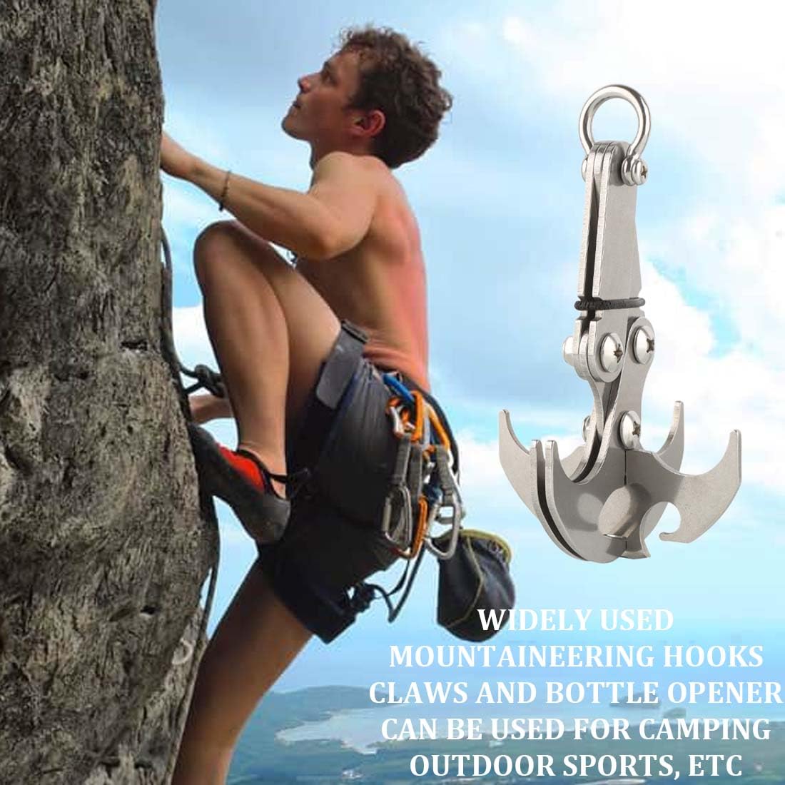 EIHI Gravity Hook Outdoor, Grappling Hook Gravity Grappling for Survival Climbing Outdoor Acero Inoxidable Multifuncional Outdoor Climbing