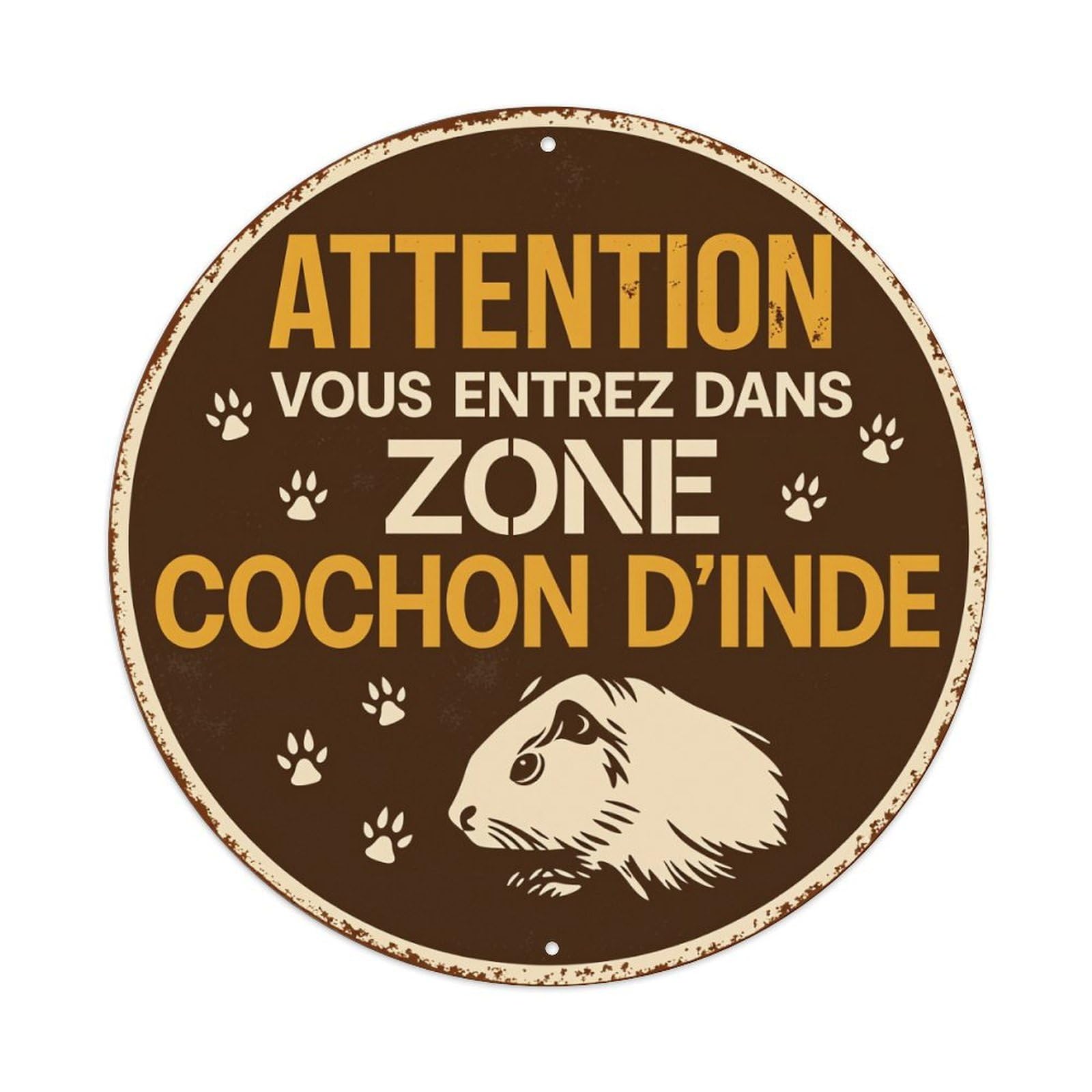 Attention Zone Turkey Paw Prints Round Tin Sign Vintage Style Metal Sign Home Bar Garden Wall Plaque Decor Metal Poster 8x8 Inch
