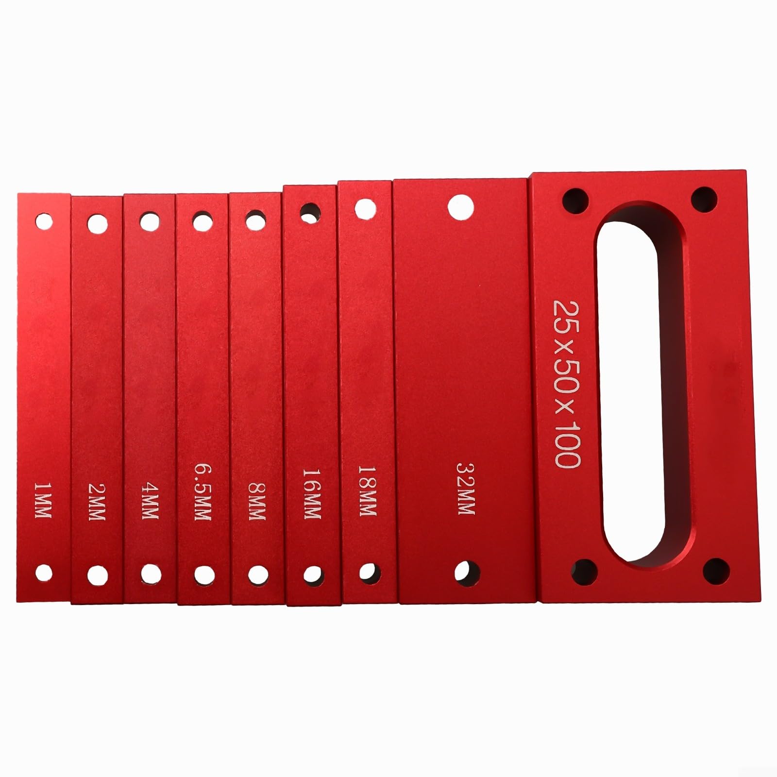 Lot de 9 blocs de configuration métriques de précision ± 0,2,5 cm pour défonceuse et scie à table, accessoires de travail du bois, jauge de hauteur, barres de configuration en aluminium pour