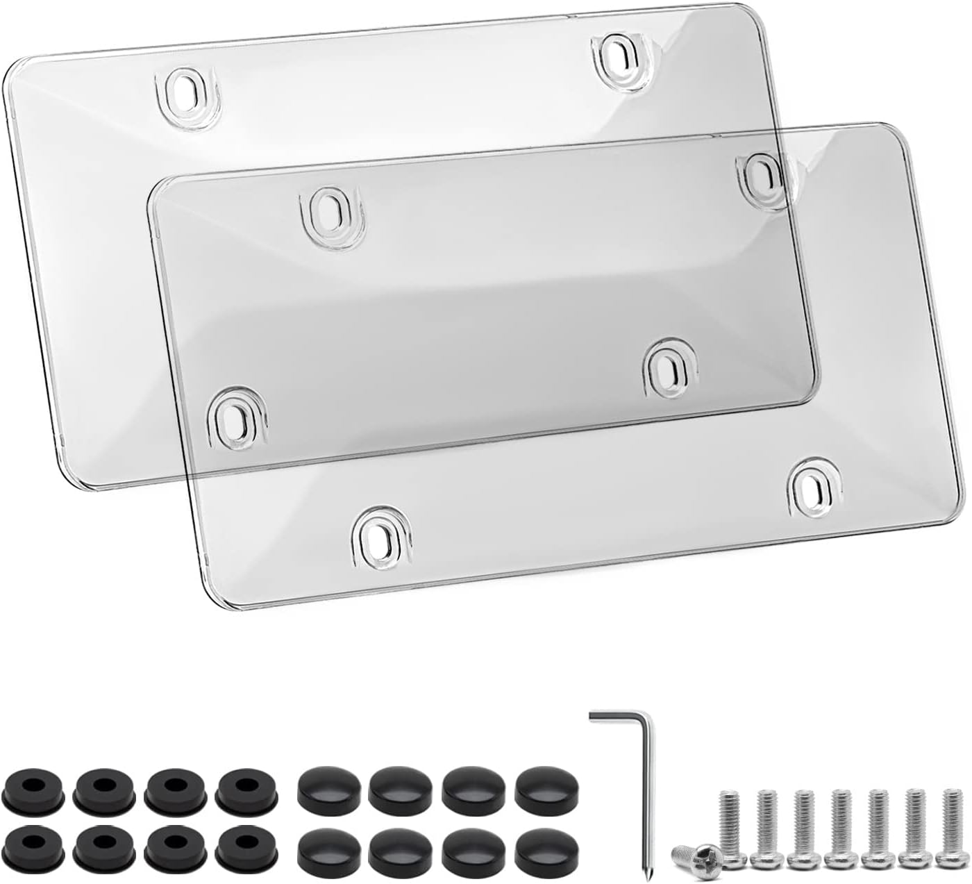OKLPF 2 Pack Tinted License Plate Cover/Smoked Clear