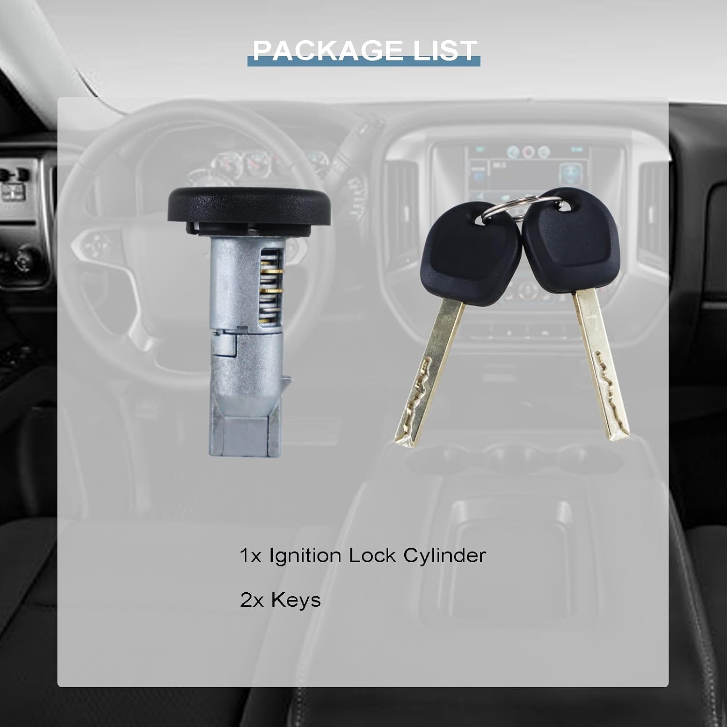 Ignition Lock Cylinder with Keys 84668679, Compatible with Chevy Express Silverado Suburban Tahoe 2015-2024, GMC Savana Sierra Yukon 2015-2024