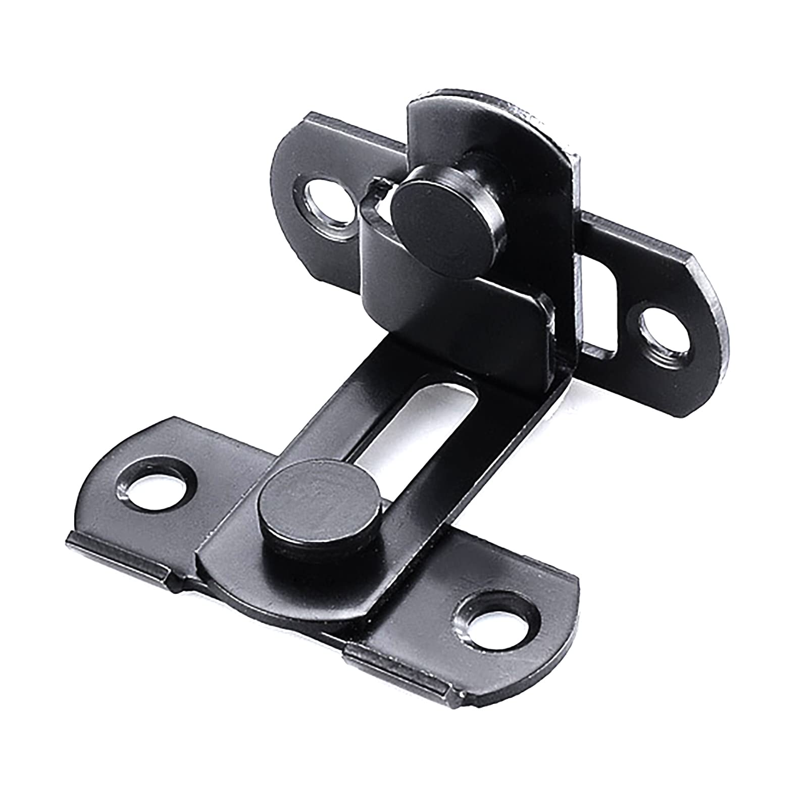 Cgjdfjhe Black Door Lock， 90° Slide Bolt Door Latch Vintage Buckle Sliding Latches For Windows Cabinet Doors Locks With Hardware 2 Pack(Black)
