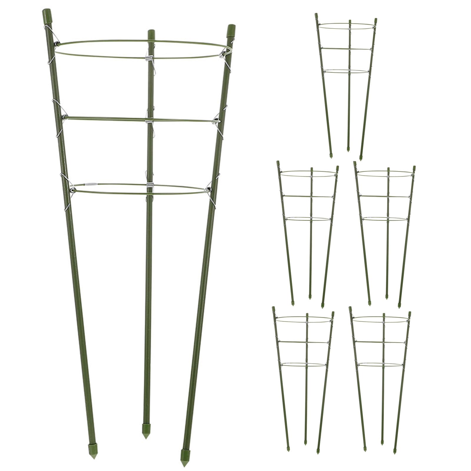 Gatuida Lot de 6 Tuteurs à tomates - Cage de Support Ronde en Plastique pour Plantes grimpantes d'intérieur et d'extérieur - Structure Robuste pour Plantes grimpantes, idéale pour Le