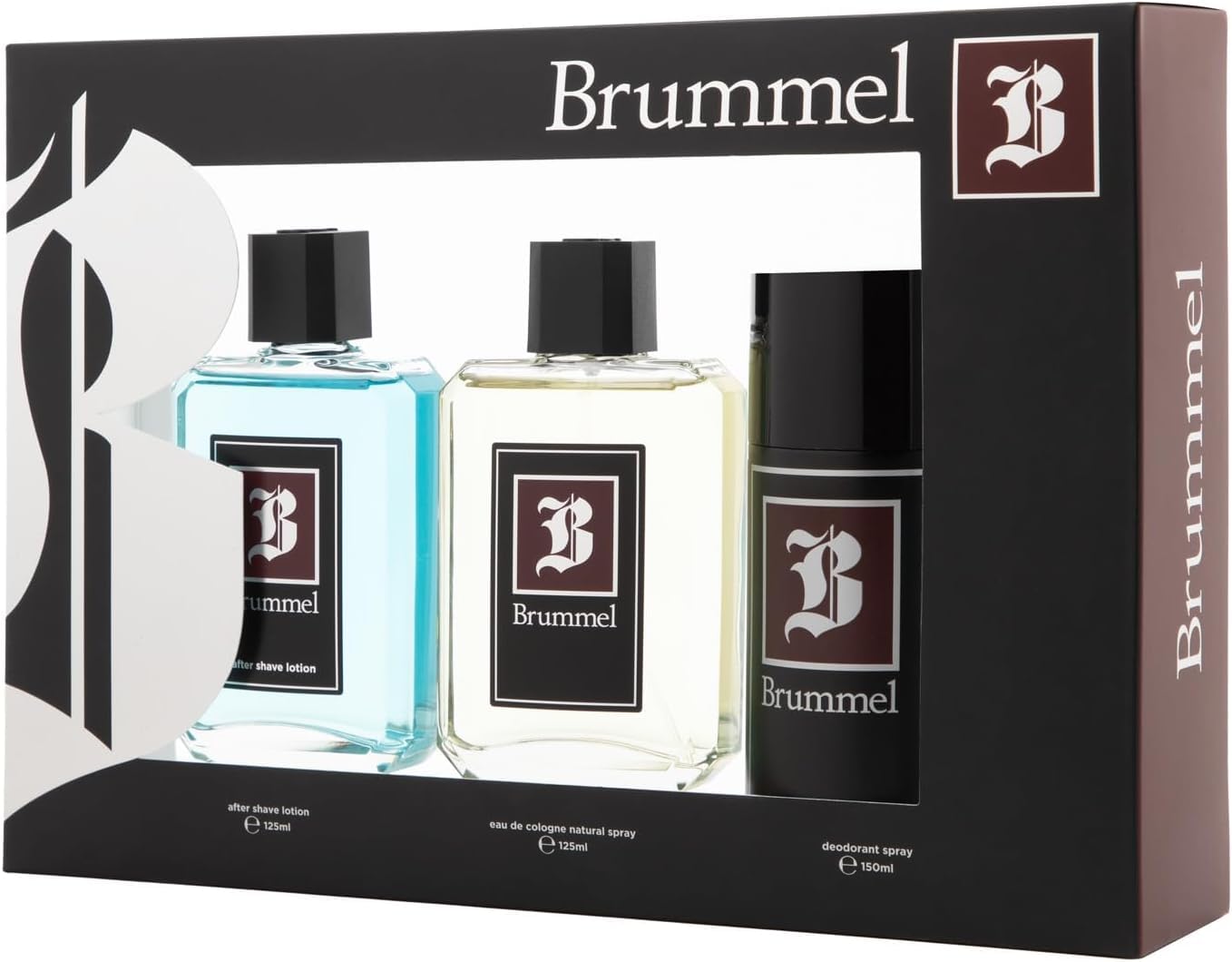 BRUMMEL - Clásica, Estuche de Regalo Hombre, Colonia 125 ml + After Shave 125 ml + Desodorante Spray 150 ml, Pack 3 Piezas, Eau de Toilette Hombre, Aroma Cítrico, Fragancia Fresca de Larga Duración