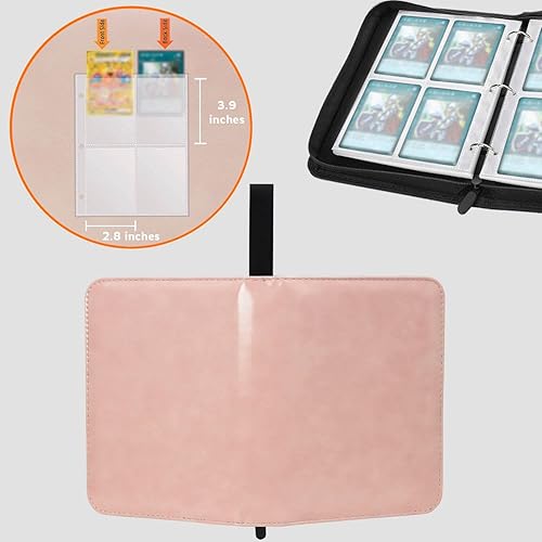 Miniatura 8 de Carpeta de tarjetas coleccionables con cremallera, carpeta de álbum de tarjetas coleccionables de 9 bolsillos, carpeta de bolsillo de carga lateral