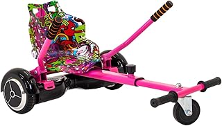 iRollers HoverKart Pink Graffiti Kart Attachment Fits All Hoverboards Swegways .6.5”, 8", 10" Adjustable Hoverboard seat go Kart for Hoverboard Compatible Sleek Cool UK Seller Limited Edition