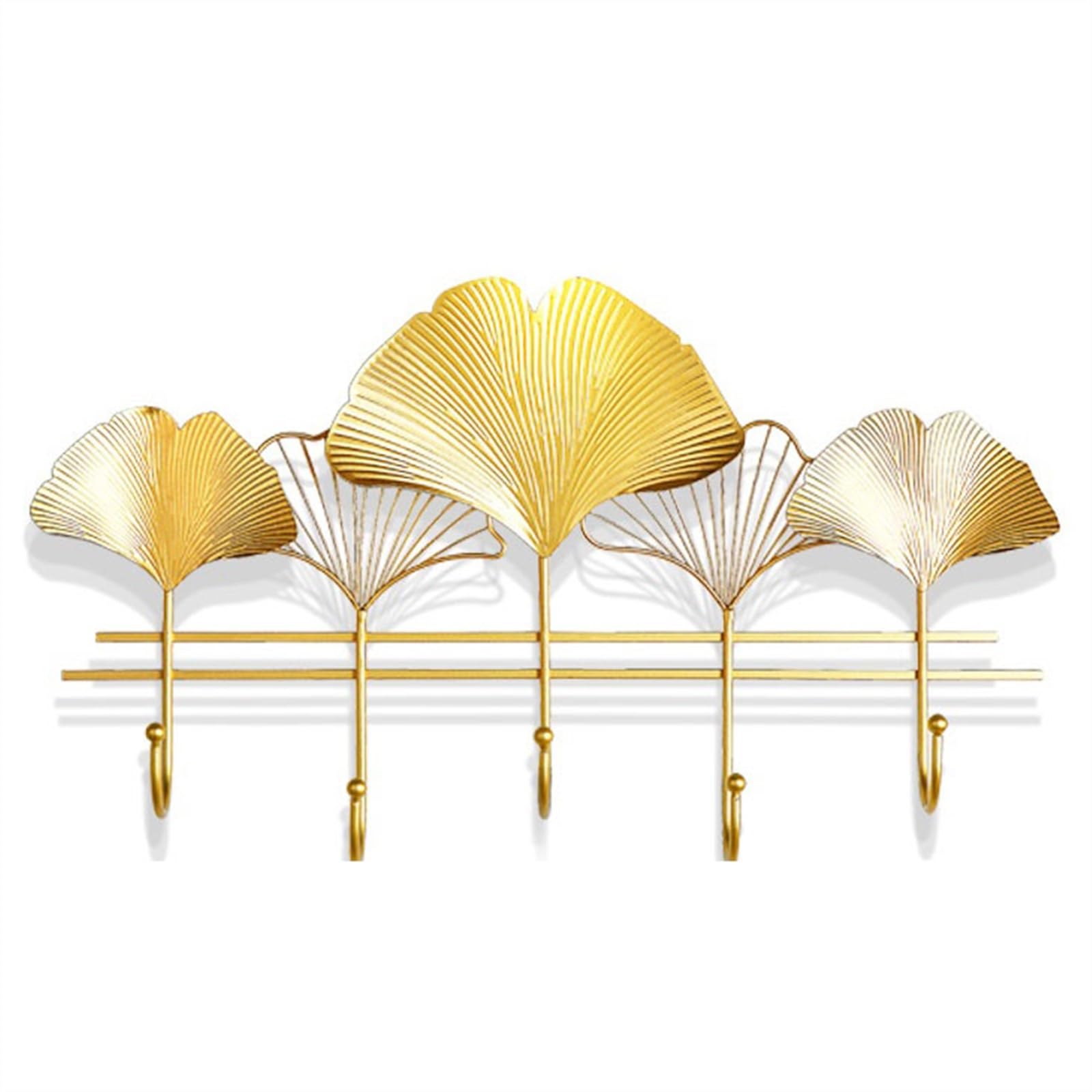 E7v2t9k6 One Color Wall Coat Hanger Coat Rack Wall Mount - Modern, Gold Metal, Ginkgo Leaf Sturdy Hook Rail For Hanging, Jacket, Clothes, Hat Space-Saving