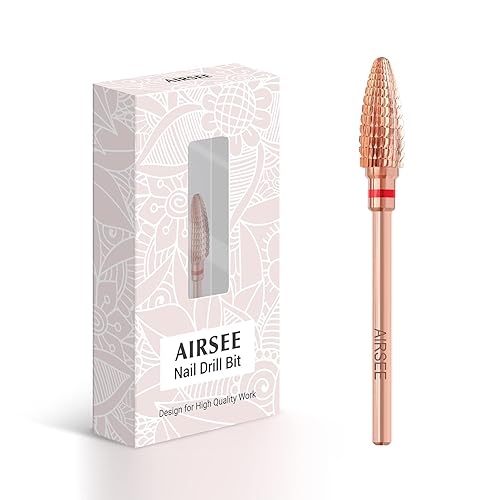 AIRSEE Broca de carburo de tungsteno para uñas acrílicas, lima eléctrica Efile, puntas de cabeza para manicura, pulido rápido, quitar gel, vástago