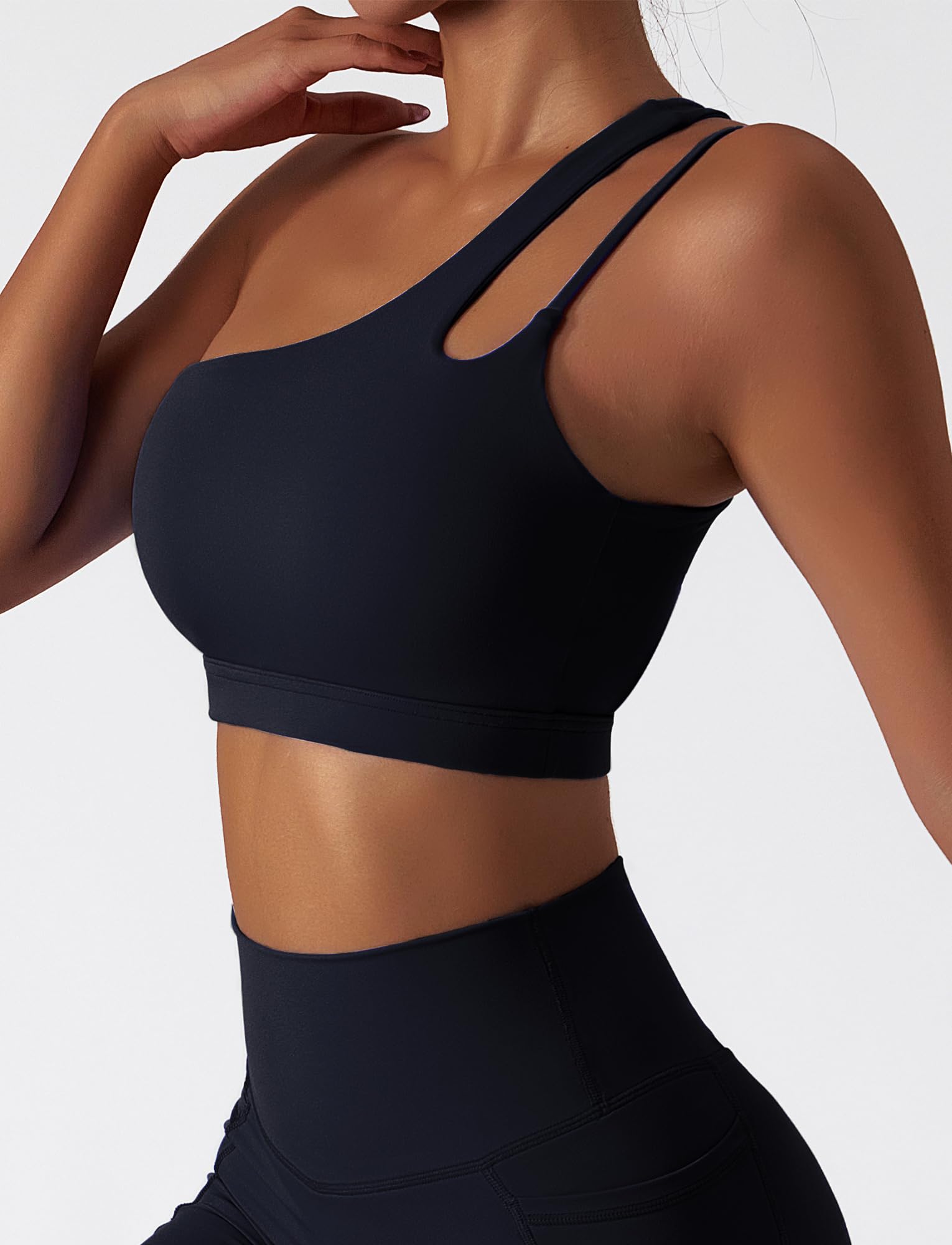 SEAUR Donna Reggiseno Sportivo a Fascia Monospalla Senza Ferretto Reggiseno da Yoga Senza Cuciture con Imbottiture Estraibili per Fitness Corsa Jogging