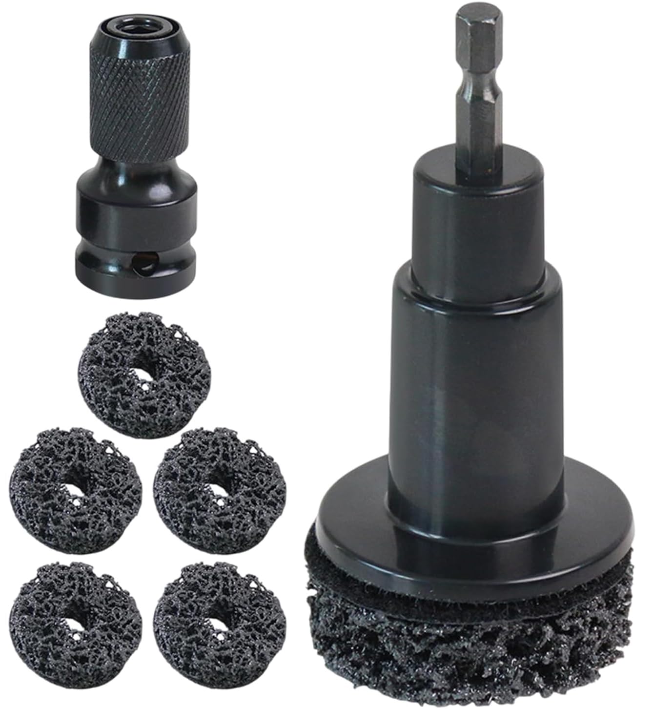 Wheel Hub Cleaning Kit, Wheel Hub Resurfacing Kit, Brake Hub Cleaning Kit Includes 5 Pads,Fits Power Drill or 1/2" Impact Driven Wrenches- Quick Rust