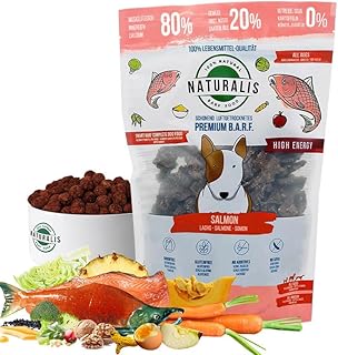 Naturalis Smart 80 Barf Dry Barf Dog Food 1 kg Salmon Complete Food without Additives Grain-Free Soy Free Gluten Free 100% Natural - Gentle Air Dried product image