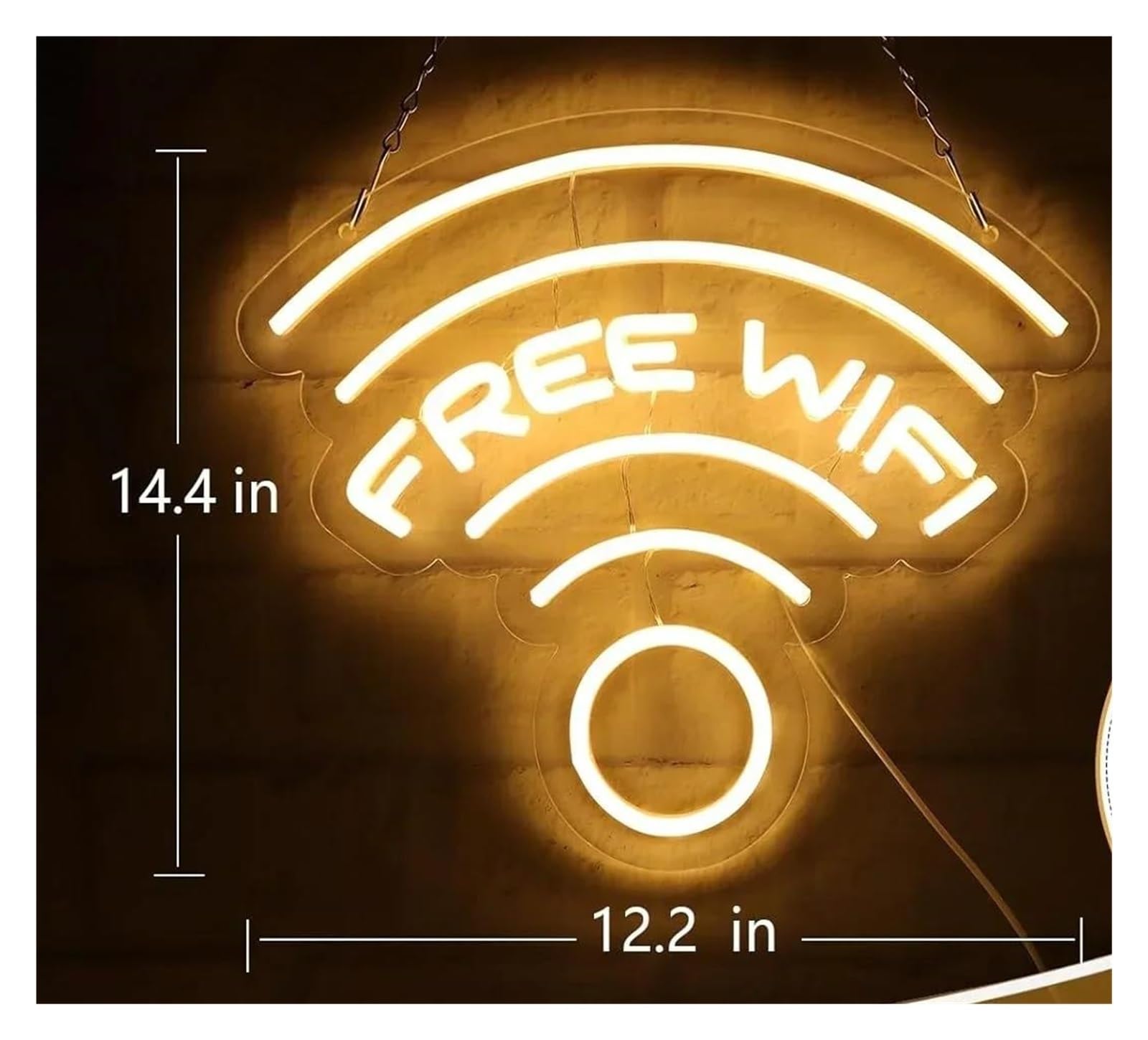 Lampada al neon Per WIFI gratuito per insegna al per neon per LED per luminosa per Decorazione della per stanza Azienda per indicazione del segnale 36,5x30,9 cm