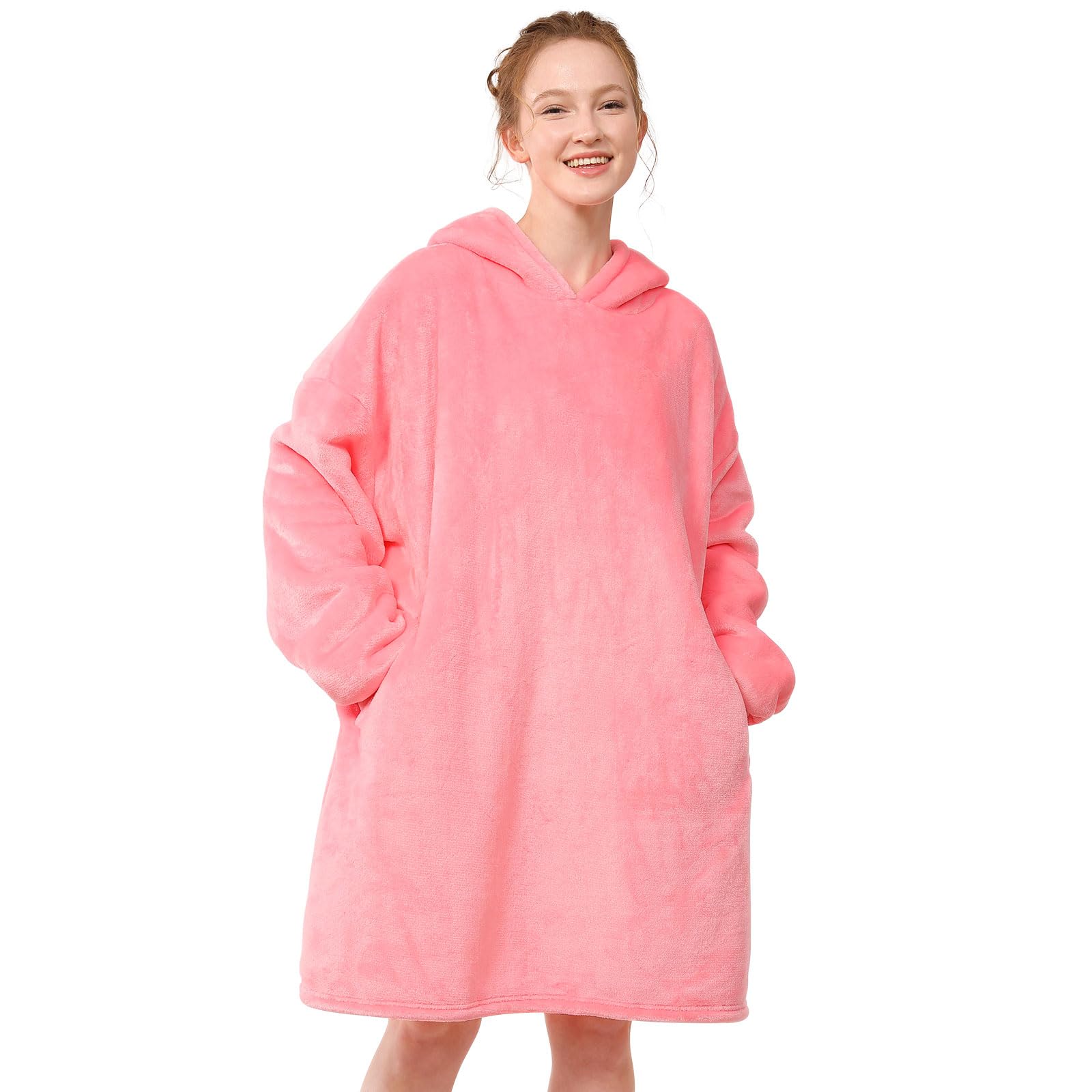 LetsFunny Blanket Hoodie,Oversized Wearable Sherpa Fleece Blanket Sweatshirt,Super Soft Warm Cozy with Giant Pocket,Gifts for Women Men Adults