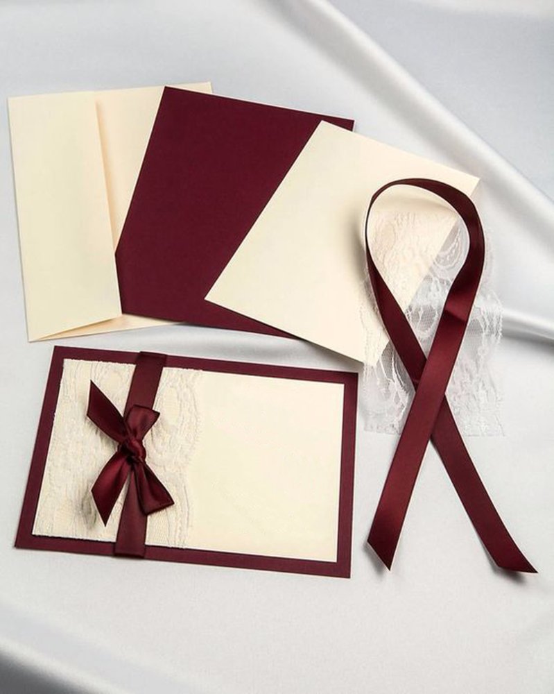 Ribest 3/8 inch 50 Yards Solid Double Face Satin Ribbon per Roll for DIY Hair Accessories Scrapbooking Gift Packaging Party Decoration Wedding Flowers Burgundy 4