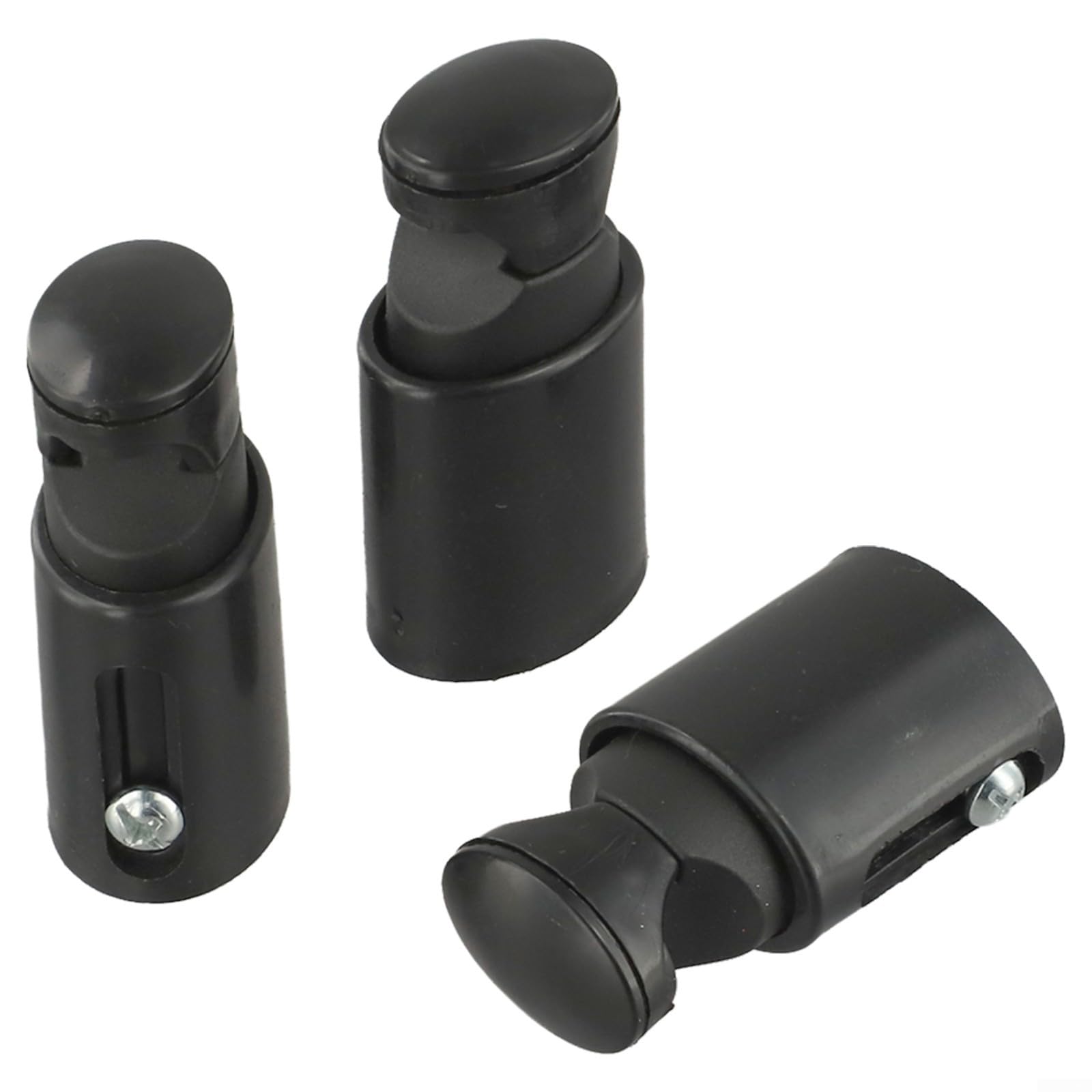 Paquete de 3 soportes de radiador ajustables de 65 a 82 mm para calefacción en pared con tornillos, ganchos de repuesto de plástico para rads de baño, negro (negro)