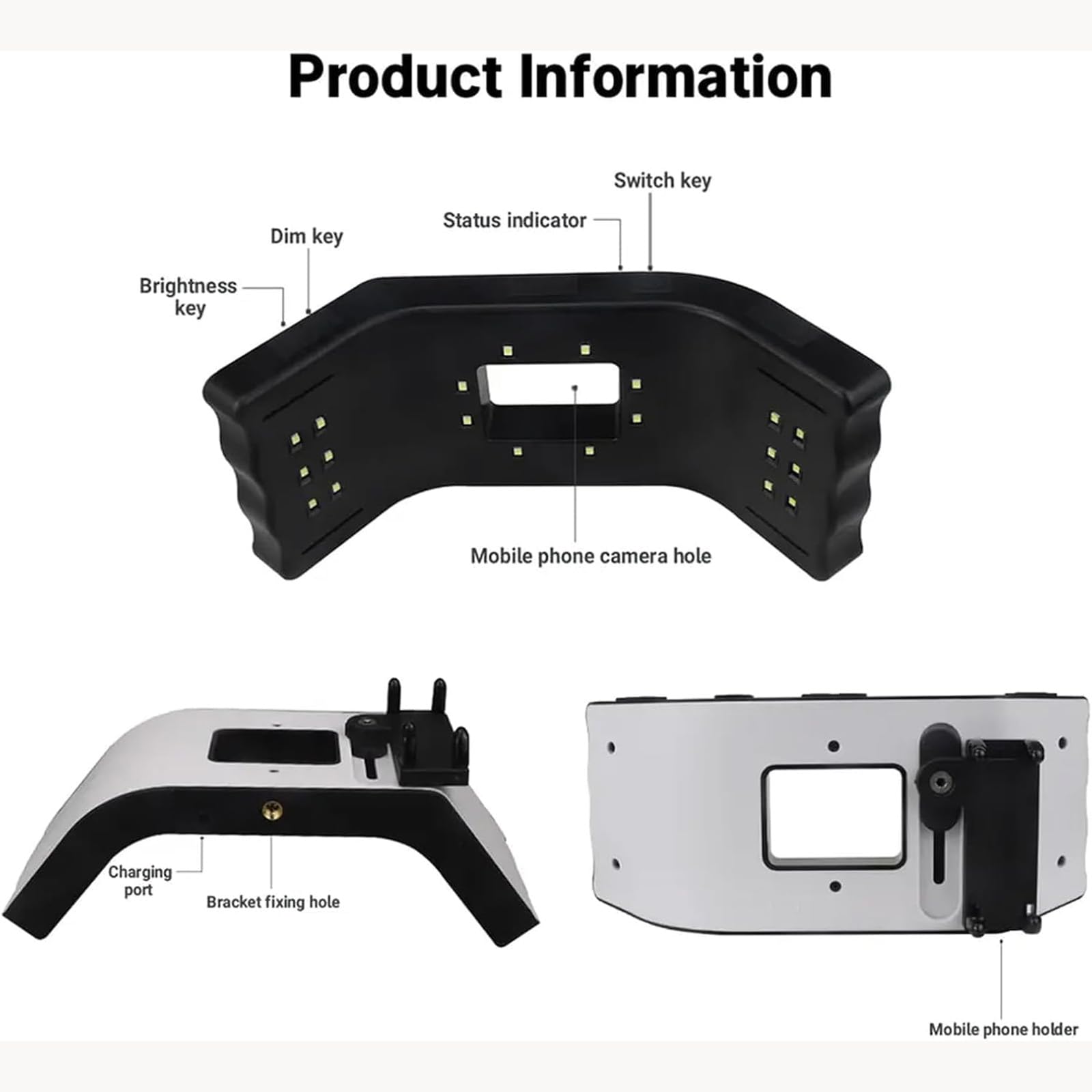 Kit di luci per fotografia dentale, luce per fotografia orale a LED, illuminazione surround 3D, regolabile 6000-6500K per assistenza fotografica orale