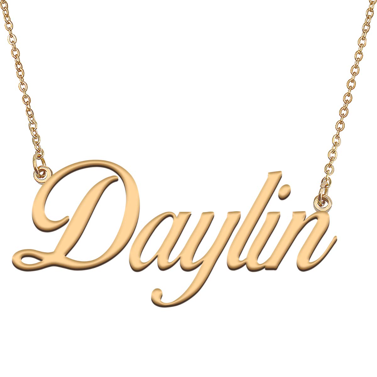 HUAN XUN Customized Custom Simple Any Name Necklace for Womens