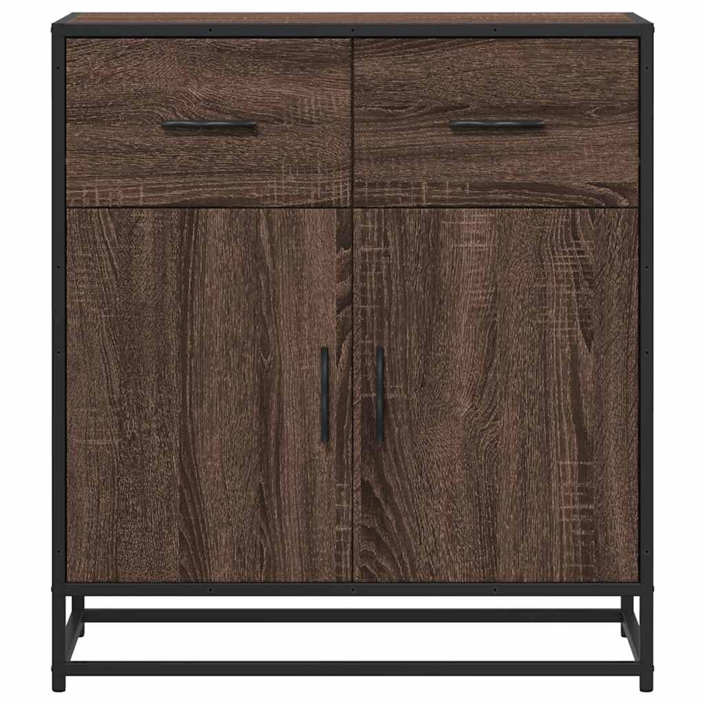 Credenza marrone effetto rovere, 68 x 35 x 76 cm, in metallo