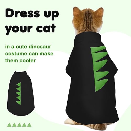 Miniatura 3 de DENTRUN Sphynx - Ropa de gato, lindo diseño de dinosaurio, disfraz de gato sin pelo, camisas de algodón transpirable, ropa de gato solo para gatos,