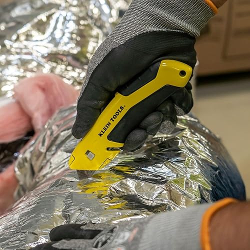 Miniatura 7 de Klein Tools 44136 Cuchillo utilitario, cortador de caja autoretráctil y cuchillo de manualidades con agarre antideslizante, pelacables y agujero