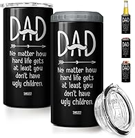 Vista 28 de SANDJEST Vaso de caza estilo madera con bandera americana 4 en 1, vaso termo de 12oz, enfriador de latas, funda protectora, vaso delgado de acero