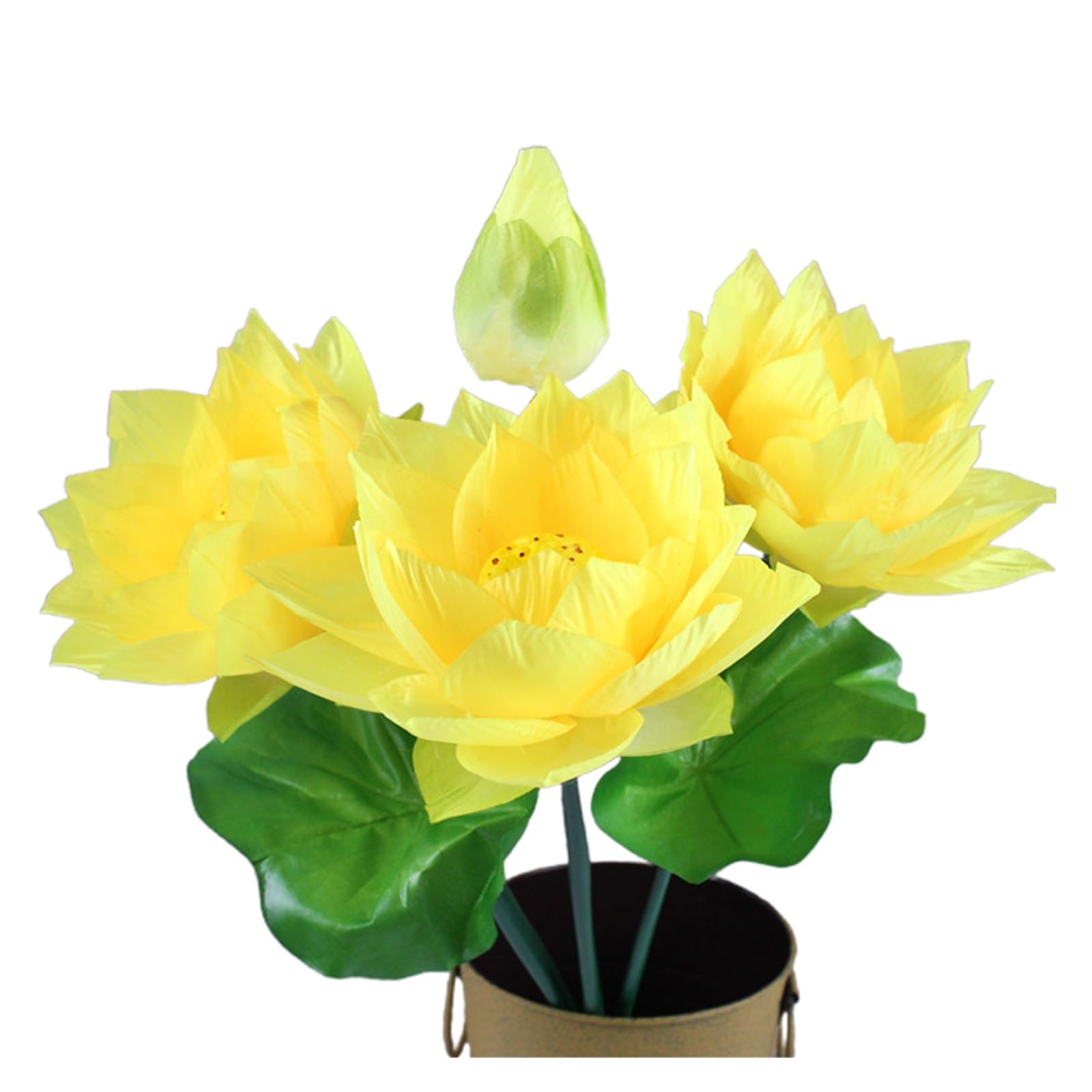 DUNSBY Artificial Lotus 1pc Artificial Flower Lotus Fake Silk For Wedding Ceremony Decor Home Garden Bouquet(Yellow)