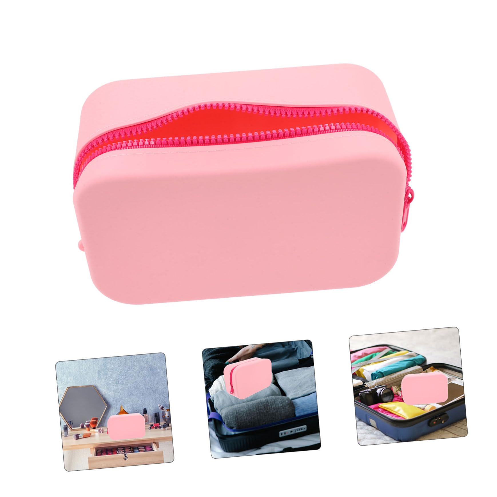 Didiseaon 4 Uds Bolsa De Cosméticos De Silicona Bolsa De Maquillaje De Silicona Bolsa De Cosméticos Bolsas De Aseo para Viajar Estuche para Brochas De Maquillaje Organizador De Brochas De