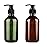 Pump Bottle Dispenser, Yebeauty 10oz/300ml Empty Plastic Shower Refillable Dispenser Soap Shampoo Pump Dispenser Containers with Pump Multipurpose for Cosmetic Kitchen Bathroom, 2-Pack Green and Brown