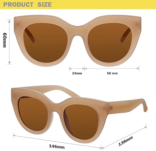 Miniatura 5 de mosanana Gafas de sol de ojo de gato de gran tamaño para mujer, estilo moderno, modelo Mantis