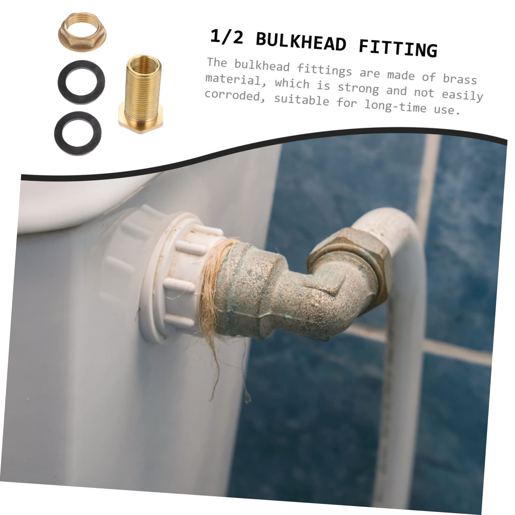 NAMOARLY 4 Pcs Water Tank Connector Water Tank Adapter Double Threaded Boat Fuel Tank Kit Faucet Adapter Stock Tank Hose Adapter Water Tank Hose Adapter Water Spigot Lock Yellow Brass