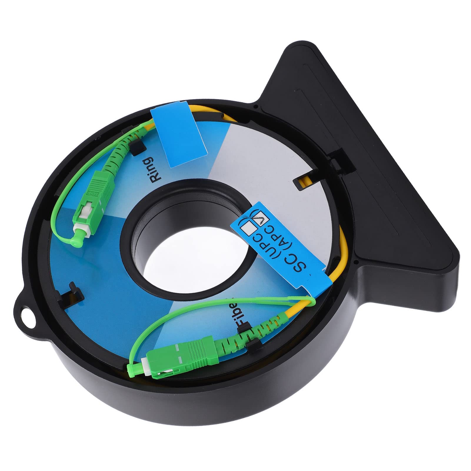Marhynchus Cable de Lanzamiento OTDR, Caja de Cable de Lanzamiento de Fibra óptica ABS 300 M SC a SC 50 Ns 10.00 Umbral para Pruebas de Zona Muerta Técnicos de Campo Mantenimiento de Red