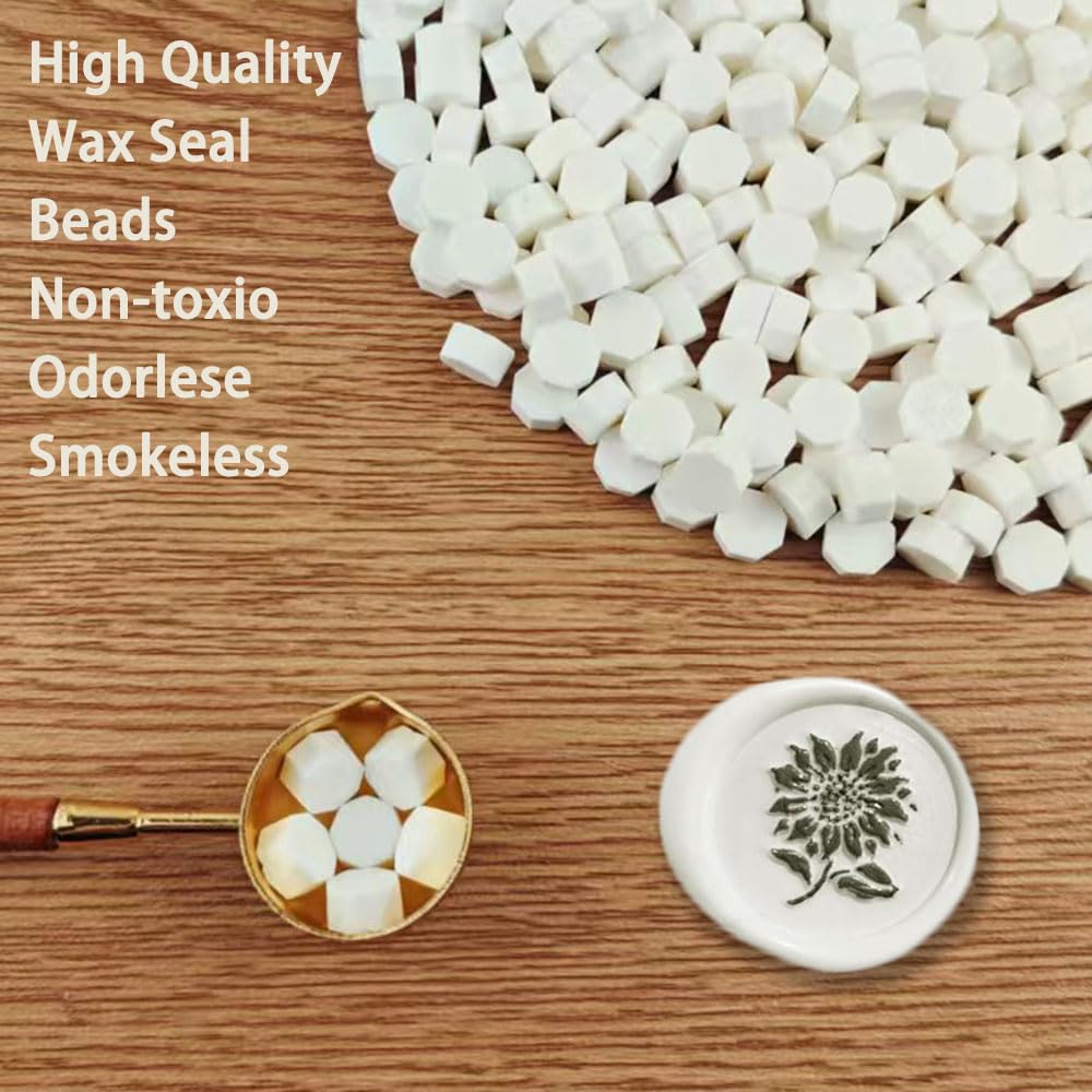 Ioggser 560 PCS Octagon Wax Beads for Wax Seal Stamp Sealing Beads for Wedding & Party Invitations (White) - Image 2