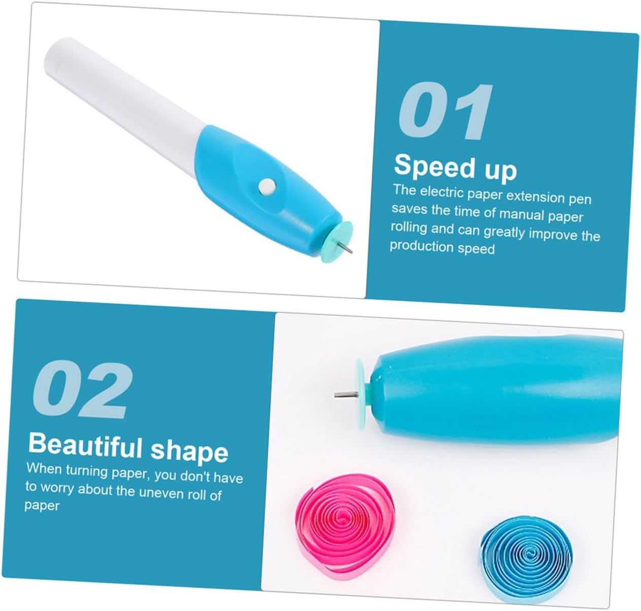 DOITOOL Electric Quilling Pen Set 2pcs Curling Tool for DIY Crafts Precision Paper Quilling Accessory for Artists for Scrapbooking and Card Making