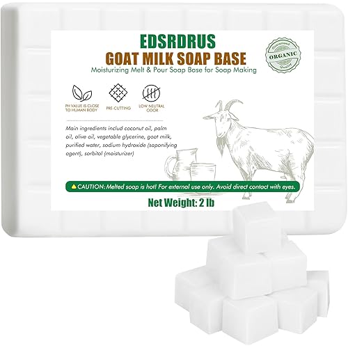 2lb Scent Soap Base DIY Handmade with Goat Milk & Coconut Oil, Moisturizing Melt and Pour Soap Base