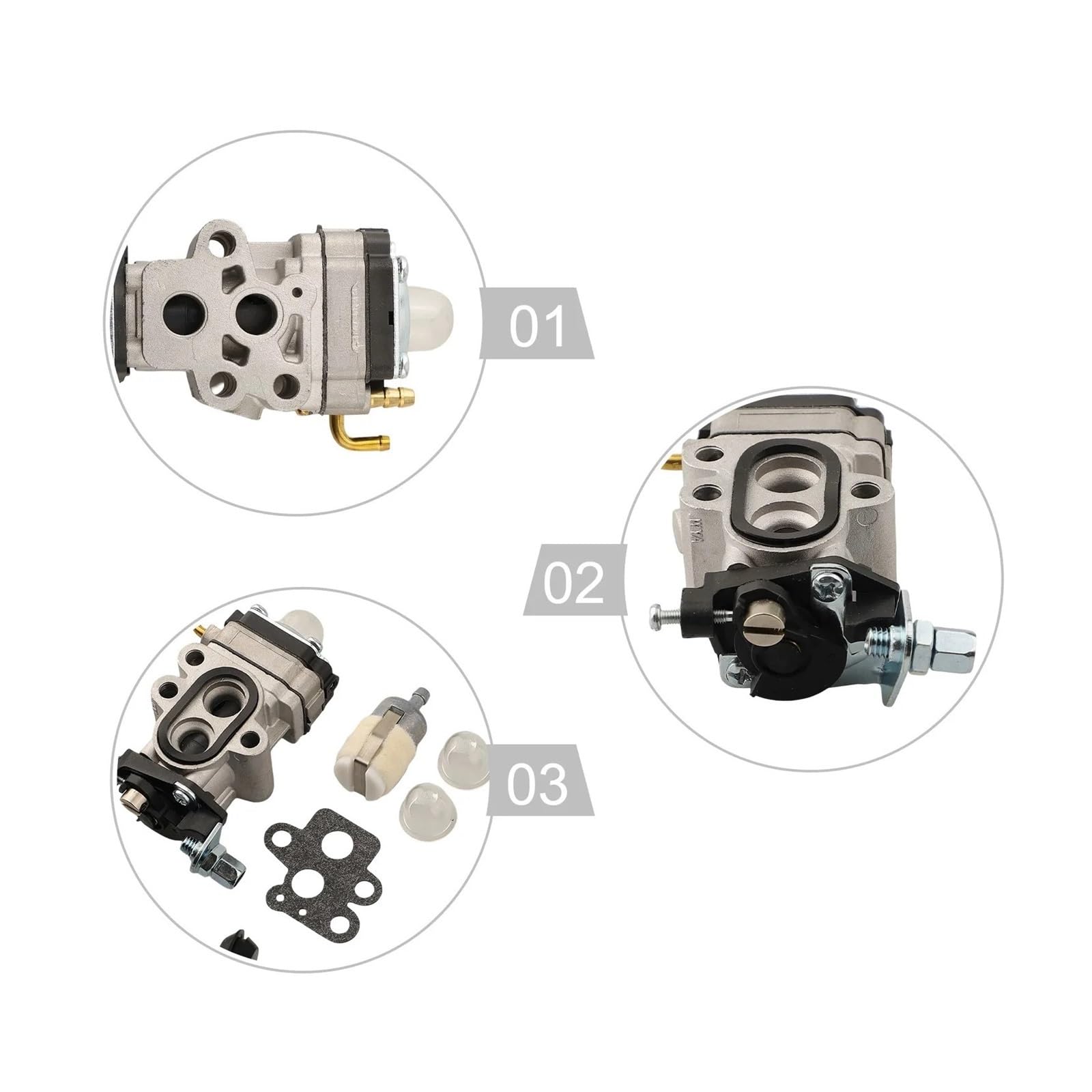 Repuesto de carburador for desbrozadora compatible con GZ23N con control de emisiones eficiente.