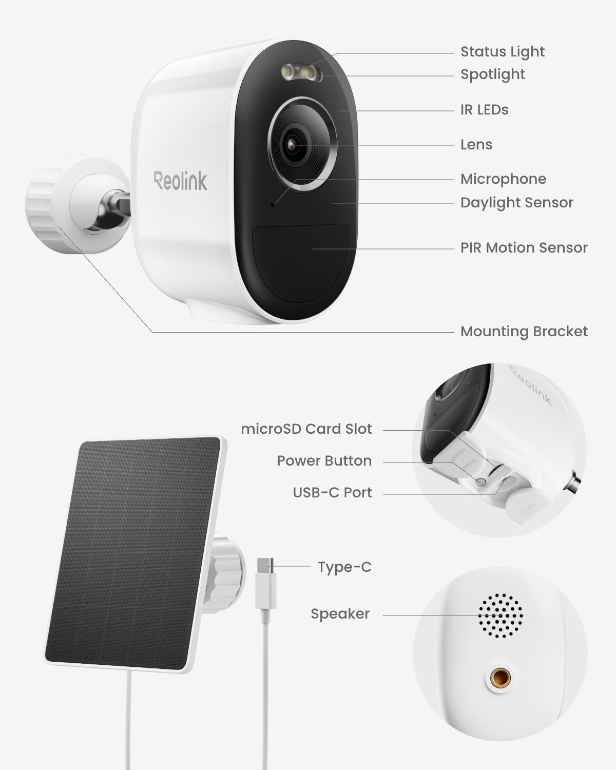 Reolink Kit Telecamere Wi-Fi Esterno Senza Fili, 5MP Visione Notturmaa Colori, Rilevamento di Persone/Veicoli/Animali, Wi-Fi Dual-Band, Accesso Remoto,Report Settimanale, Argus 3 Pro + Home Hub Mini