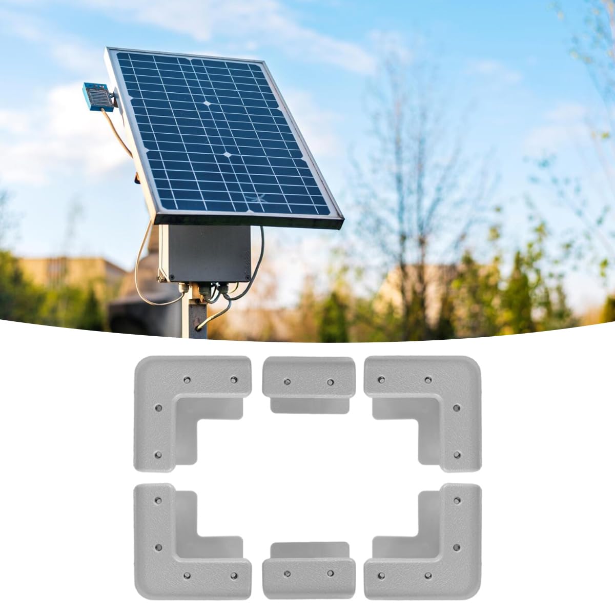 Alide 1 set di montaggio solare: set di montaggio, staffe angolari e laterali in plastica ABS, per pannelli con telaio da 17-40 mm