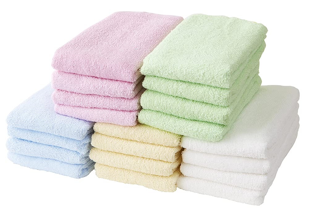 Amazon | GamachaTowel フェイスタオル 20枚セット (パステルカラー